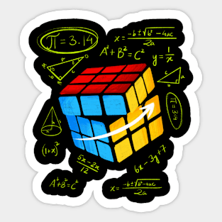 Rubics cube Pythagorean maths formulas and equations Sticker